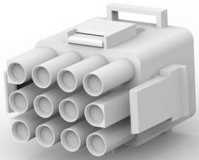 Plug housing, 12 pole, pitch 6.35 mm, straight, white, 770022-1