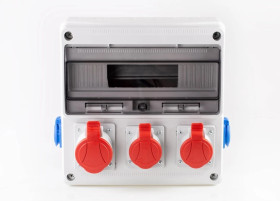 Rozdzielnica budowlana natynkowa 1x32A/5p, 2x16A/5p, 2x230V 16A, IP54, BP6010-16/NT-S-BZ