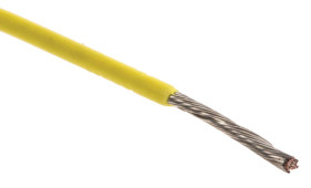Przewód jednożyłowy linkowy 0.23 mm² Żółty Alpha Wire PVC 24 AWG 300 V dł. 305m 7/0,20 mm +105°C Lista UL
