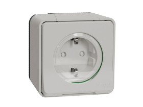 MUREVA STYL Gniazdo pojedyncze z uziemieniem schuko IP55 biały MUR39034 SCHNEIDER ELECTRIC