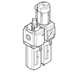 Zespół przygotowania powietrza FRL, Ręczny, G 1/4, 40μm, MSB4, Festo