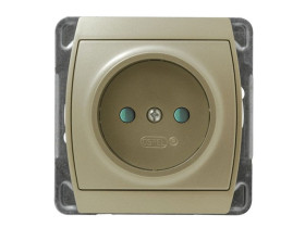 GAZELA Gniazdo pojedyncze bez uziemienia z przesłonami satyna GP-1JP/m/16/16 OSPEL