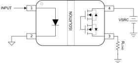 Functional Isolation, DC input, normally open output, single-channel isolated switch opto-emulator