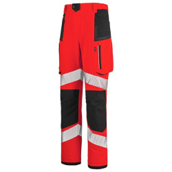 PANTALON STAR ROUGE FLUO / NOIR