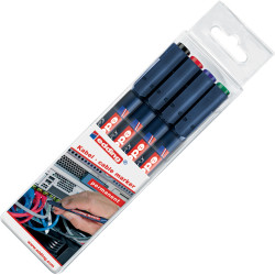 Edding 4-8407-4 8407 Cable Marker Assorted Wallet of 4