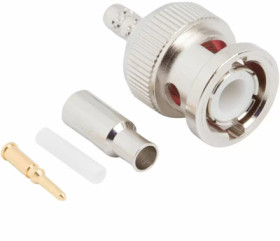 BNC plug 50 Ω, RG-174, RG-188, RG-316, LMR-100A, Belden 7805A, RG-174LL, crimp connection, straight, 112134
