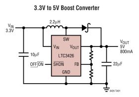 LTC3426 - 1.2MHz Step-Up DC/DC Converter in SOT-23