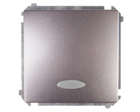 Simon Basic Łącznik jednobiegunowy z podświetleniem, szybkozłącza, stal inox BMW1L.01/21