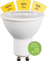 49364 LED SMD GU10 4.7 W 345 lm WW 36° Switch DIM