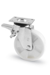 Koło samonastawne średnica kabla 200mm Pojedyncza śruba RS PRO 800kg wysokość całkowita 251mm