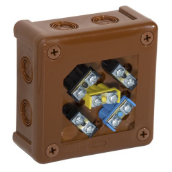 Puszka brąz 042-52 n/t IP55 98x98x42 8-wlotowa z wkładem 5x2,5 VP-42 ViPlast