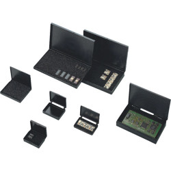 BJZ C-186 256 ESD Conductive Hinged Lid Box - 228 x 125 x 20mm - 10mm Base