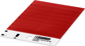 PVC device marker, (L x W) 14.9 x 52 mm, red, carrier card with 18 pcs, 0830324
