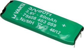 Nickel-metal hydride rechargeable battery, 70 mA·h, 3.6 V, Battery pack, 75608 403 059