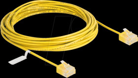 80914 RJ45 Network Cable Cat.6 UTP Ultra Slim 5 m yellow with short pl
