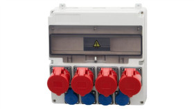 Rozdzielnica Lago 17M - Gniazda Proste 4X32a 5P, 4X230v /17 Modułów/