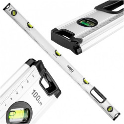 Poziomica Specjalna aluminiowa 100cm (5 libelli) do mierzenia wielu kątów NEO 71-124