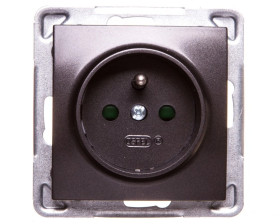 IMPRESJA Gniazdo pojedyncze z/u z przesłonami antracyt GP-1YZP/m/50