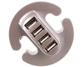 HUB USB 4 porty srebrny HB-USB-4X-80