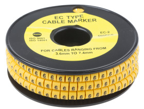 Oznaczniki kabli Wsuwany RS PRO zakres 3.6 → 7.4mm ilość 500