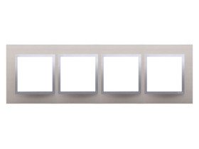 SIMON 54 NATURE Ramka 4 poczwórna Nature-Metal SATYNOWY BLASK IP20/IP44* DRN4/79 KONTAKT SIMON