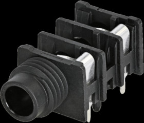 6.35 mm jack panel socket, 2 pole (mono), PCB connection, PA, NRJ4HH