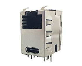 Złącze RJ45 Żeński Złącze RJ45 Montaż na płytce drukowanej Cat5e Amphenol Communications Solutions, 8P8C-żyłowe