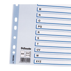 Esselte 100166 Multicoloured Mylar Tabbed A4 Index A - Z 160gsm Board