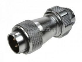 Wtyk przemysłowy męski, 3 piny, na przewód wewn.