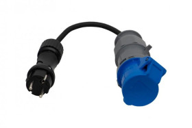 Reduktor - wtyczka 230V + OW 3x2,5mm2 0,5m + gniazdo przenośne 16A 3p