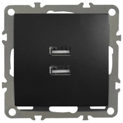 QUADRA Gniazdo 2x USB 2.1A czarne matowe