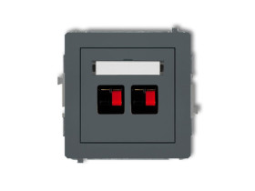 DECO Gniazdo głośnikowe podwójne grafitowy mat 28DGG-2 KARLIK