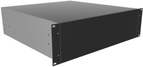 Aluminum enclosure, (L x W x H) 133 x 422 x 457 mm, black (RAL 9005), IP32, RM3U1918SBK