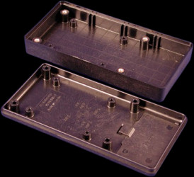 ABS enclosure, (L x W x H) 130 x 65 x 25 mm, black (RAL 9005), IP54, 1599RFIBBKBAT