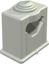 Grip ISO clamp, max. bundle Ø 34 mm, PS, light gray, (L x W x H) 48 x 22 x 59 mm, 2105055