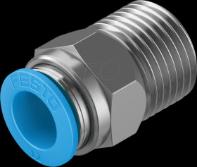 153010 Push-in fitting, straight, with external hexagon, R1/2 &lt;&gt; dia. 1
