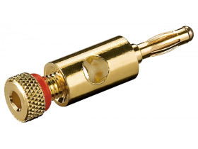 Wtyk bananowy z przyłączem gwintowanym pozłacany, 4...