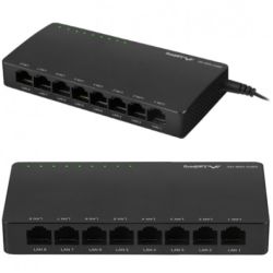 Switch Desktop 8x port RJ45 (Gigabit Ethernet 1000Mb/s) przełącznik niezarządzalny LANBERG DSP2-1008-12V