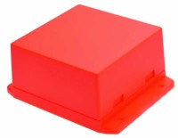 NUP8080430RD Obudowa; uniwersalna ABS; 80x80,6x43,5mm, czerwona, zatrzaskowa, kołnierz montażowy