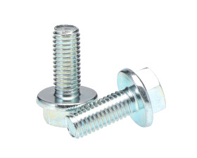 Śruba kołnierzowa zwykła gwint M8 20mm Stalowe Powlekane jasnym cynkiem RS PRO