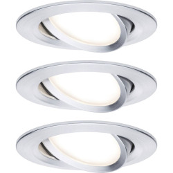 Paulmann 93903 Coin Slim LED Recessed Light 3-Piece Set 18W Brushed Aluminium