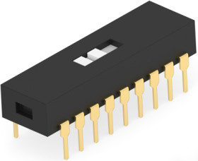 Slide switch, On-On, 6 pole, straight, 0.4 A/20 VDC, 6-1825011-2