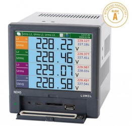 Analizator parametrów sieci ND45 klasa pomiarowa A/S Uwej: 3x57.7/100 V ND45 1011M001 z atestem kontroli jakości