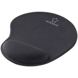 Renkforce RF-5044650 Mouse pad Ergonomic Black Fabric Non-slip Base