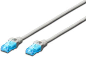 Patch cable, RJ45 plug, straight to RJ45 plug, straight, Cat 5e, U/UTP, PVC, 2 m, gray, DK-1512-020