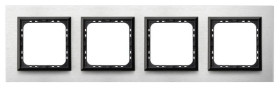 IMPRESJA Ramka poczwórna szczotkowane aluminium R-4YAC/62/25