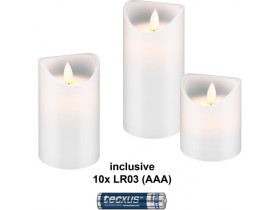 Trzyelementowy zestaw świec LED z prawdziwego wosku,...