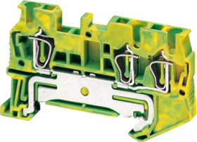 Ground terminal, 3 pole, 0.08-2.5 mm², clamping points: 3, green/yellow, spring balancer connection, NSYTRR23PE