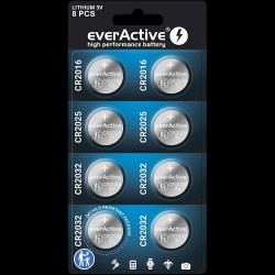 Zestaw baterii litowych (pastylkowych) 3V everActive 8szt (CR2032, CR2025, CR2016)