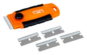 Skrobak, typ: Skrobak do okien, l. elementów: 1 skrobak + 4 ostrza, Plastik